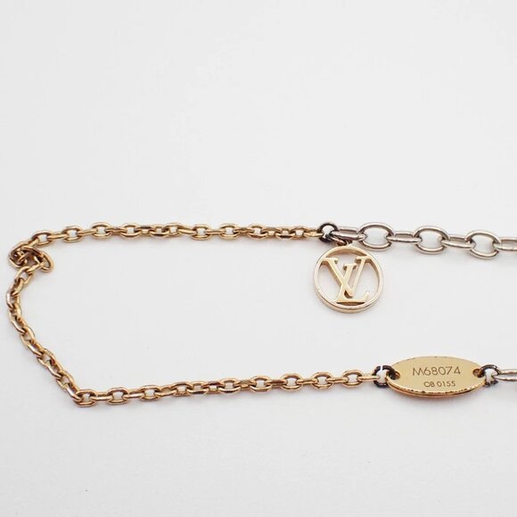 LOUIS VUITTON Logomania Chain Long Necklace Gold Silver M68074 Italy 30YH788 - Picture 2 of 11